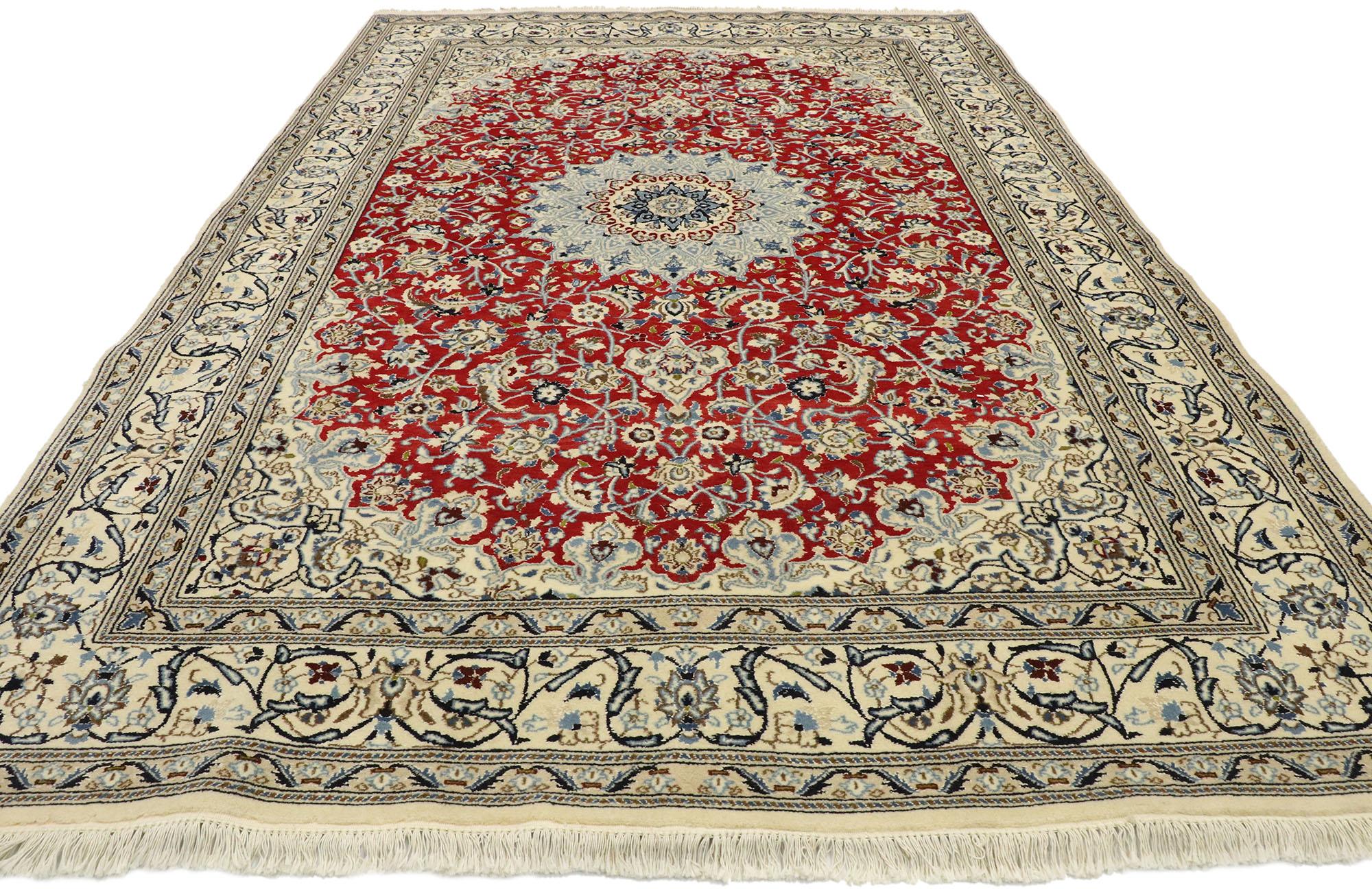 Tabriz Vintage Persian Nain Rug with Arabesque Art Nouveau Style For Sale
