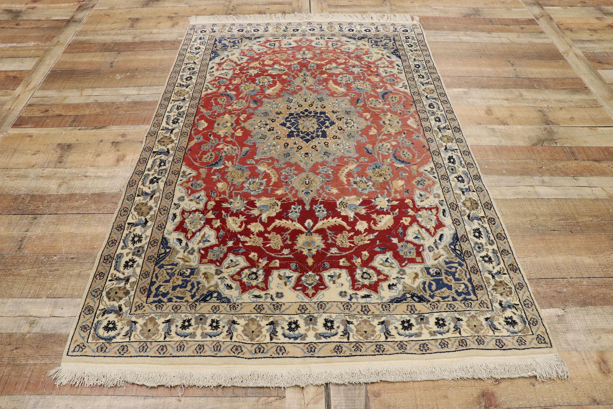 20th Century Vintage Persian Nain Rug with New England Cape Cod Federal Style For Sale