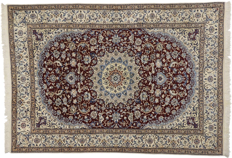 Vintage Persian Nain Rug with Romantic Arabesque Jacobean Style For ...