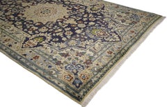 Vintage Persian Nain Rug with Romantic Baroque Style