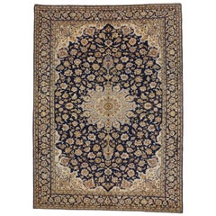 Vintage Persian Najafabad Area Rug with Romantic Arabesque Baroque Style