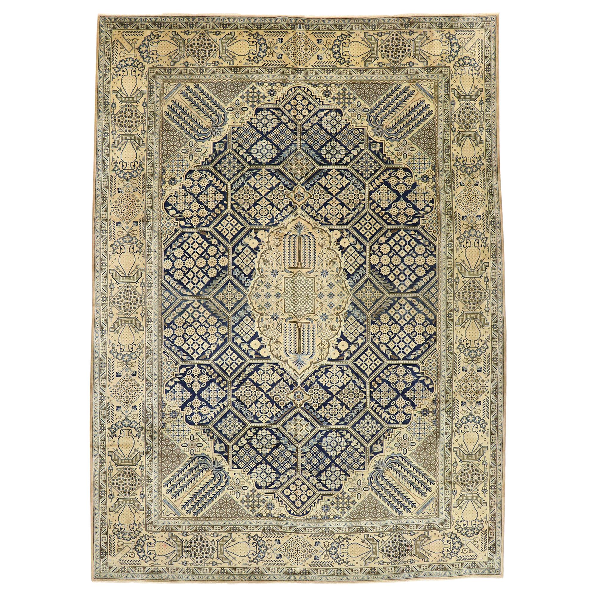 Vintage Persian Najafabad Rug with Joshegan Design and French Country Style