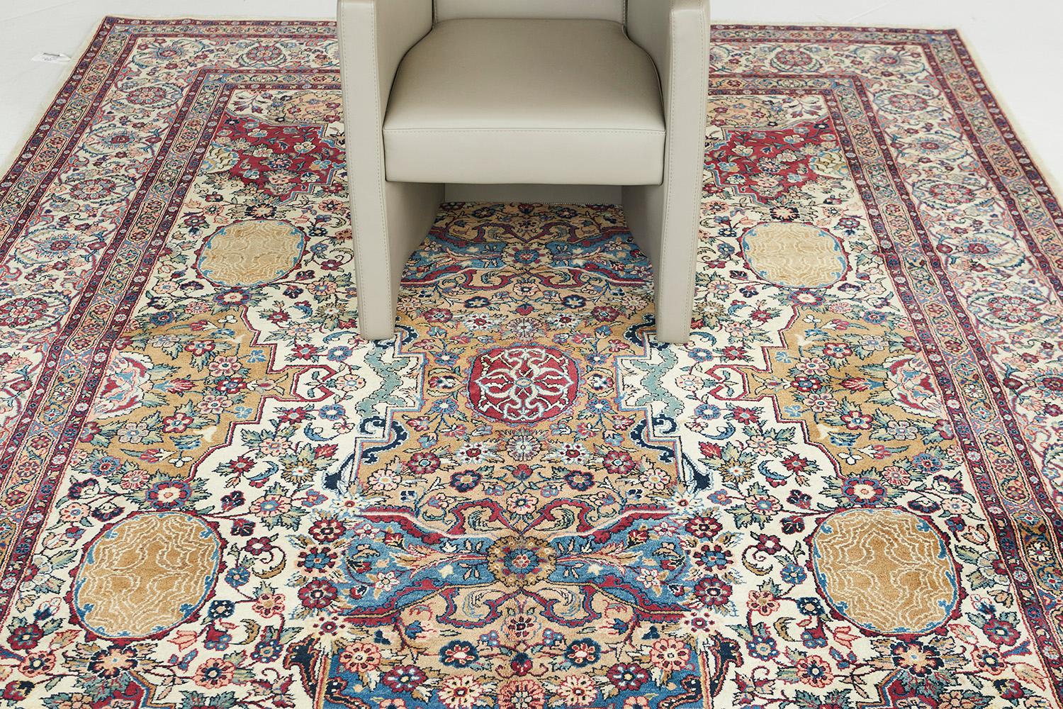 Hand-Knotted Vintage Persian Natanz Rug For Sale