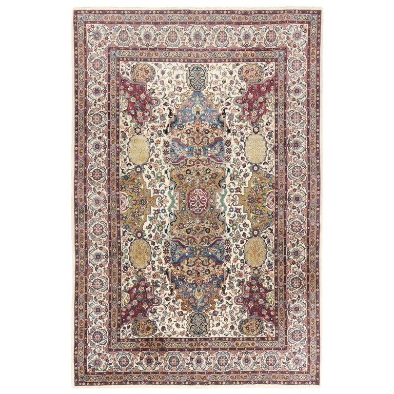 Natanz Rug Vintage Persian Natanz Rug For Sale at 1stDibs