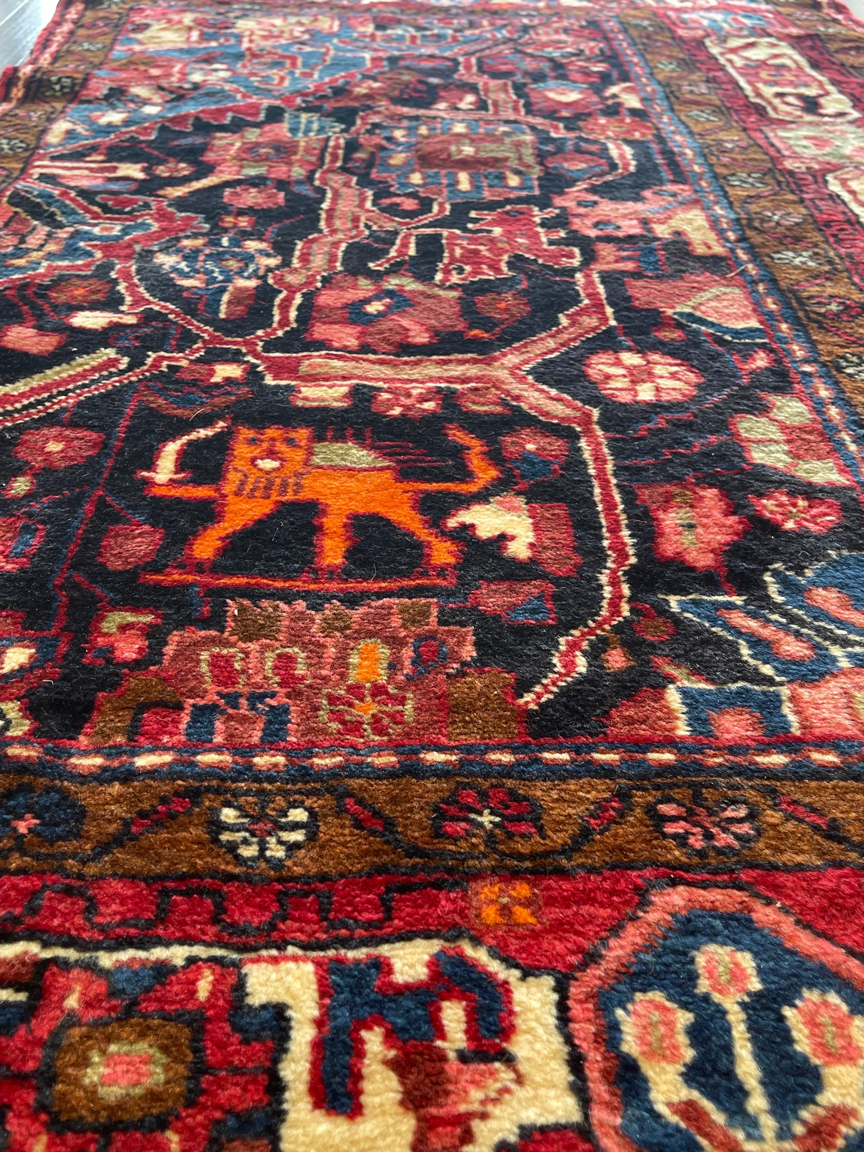 Vintage Persian Navahand Vagireh Sampler In Excellent Condition For Sale In Morton Grove, IL