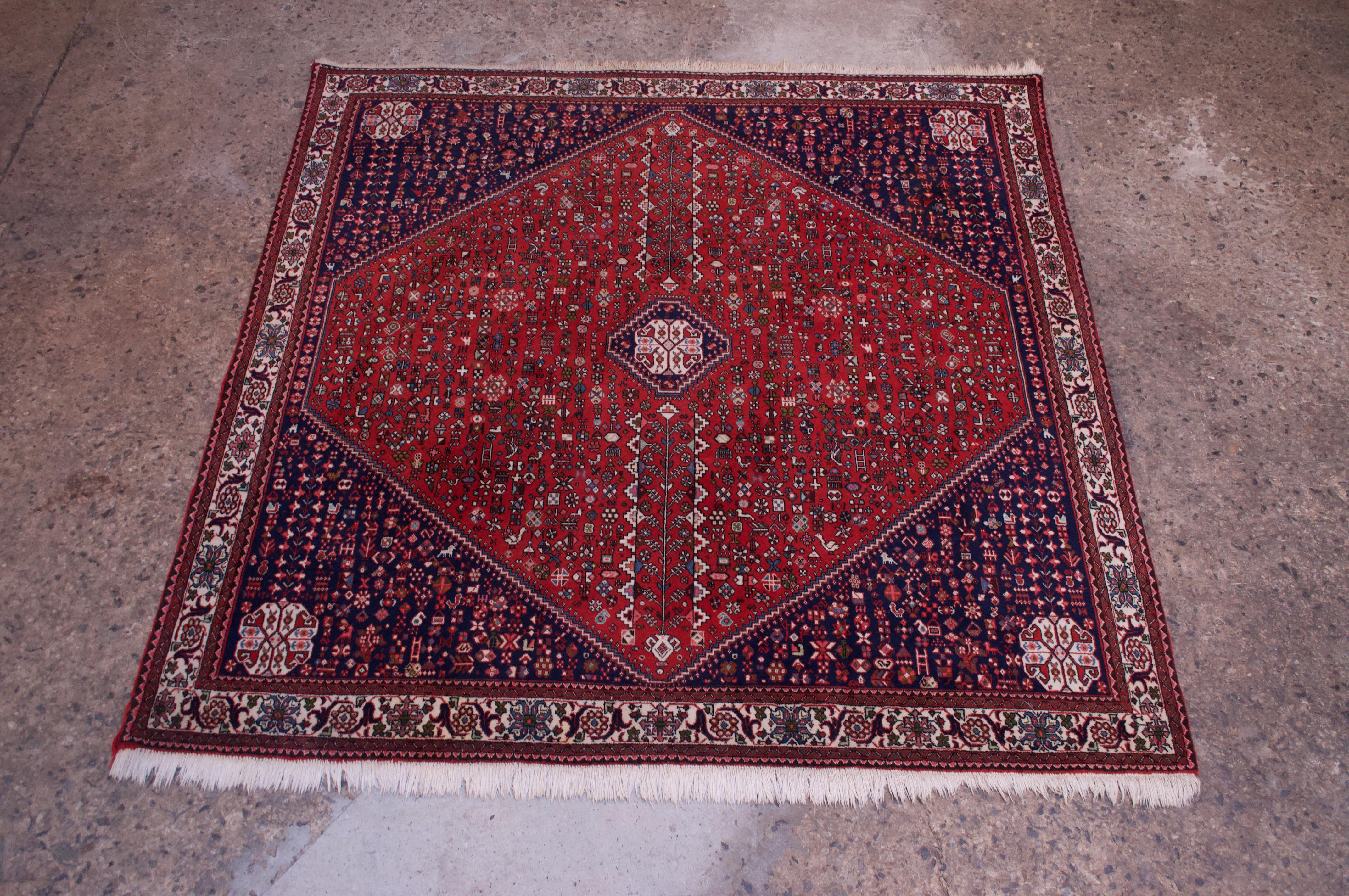 Vintage Persian Navy and Red Shiraz Tapestry / Rug In Good Condition In Brooklyn, NY