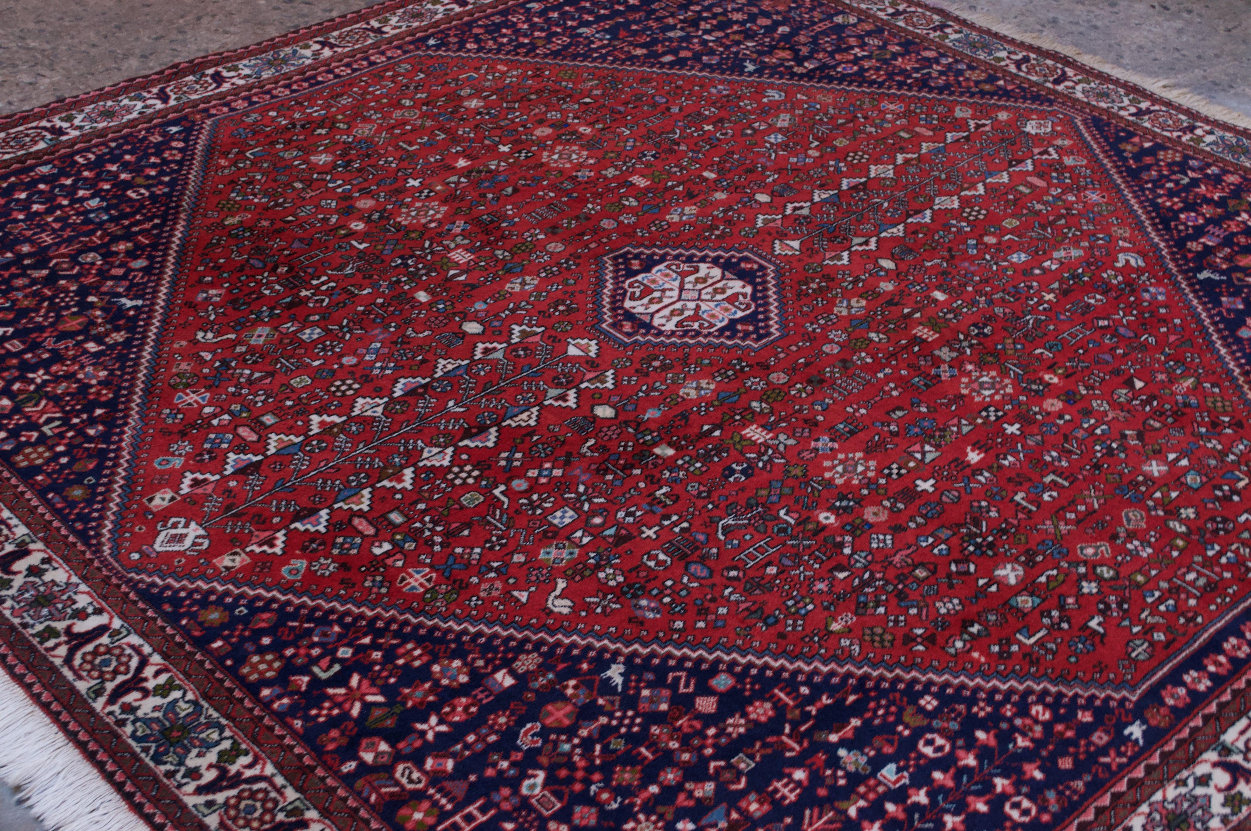 Vintage Persian Navy and Red Shiraz Tapestry / Rug 2
