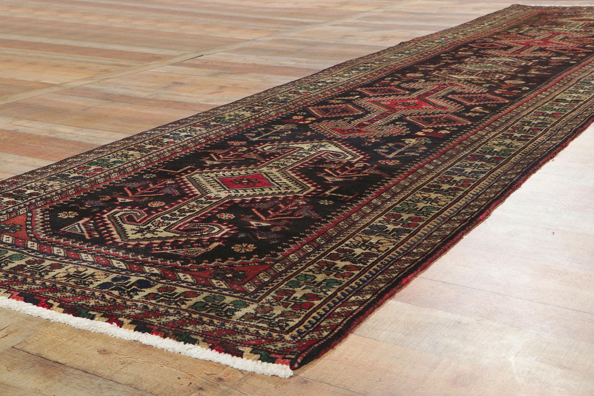 Wool Vintage Persian Northwest Runner with Tribal Style For Sale