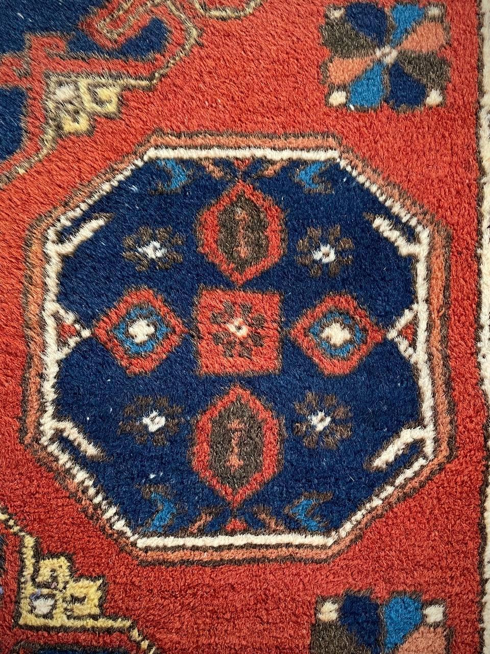 Vintage Persian Oriental Handmade Wool Carpet Rug For Sale 4