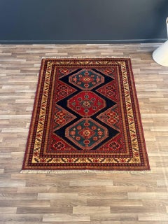 Tapis persan oriental vintage en laine fait à la main
