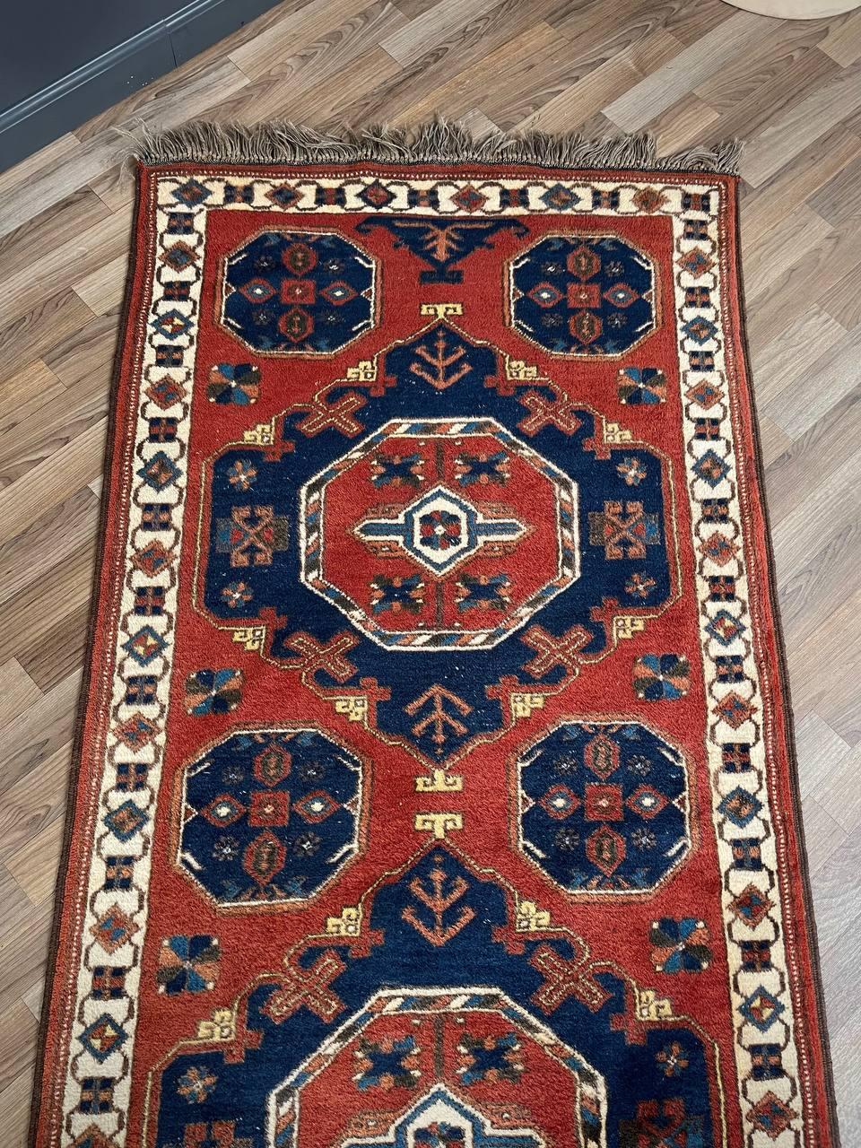 Other Vintage Persian Oriental Handmade Wool Carpet Rug For Sale
