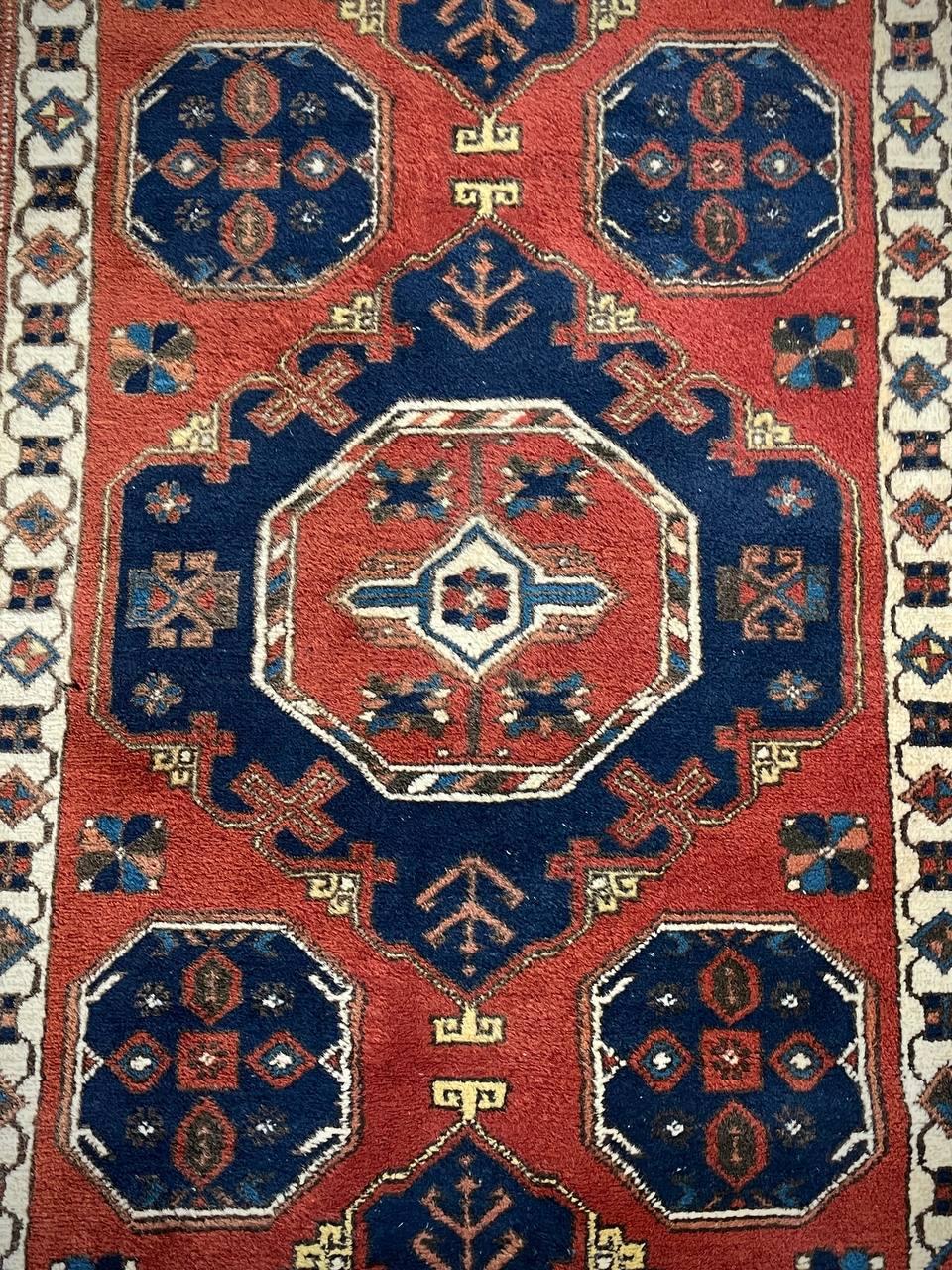 Vintage Persian Oriental Handmade Wool Carpet Rug For Sale 3