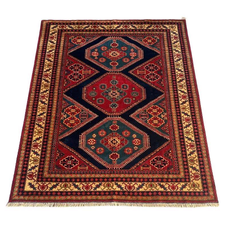 Vintage Persian Oriental Handmade Wool Carpet Rug