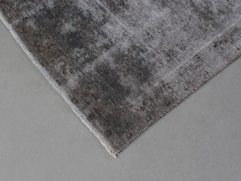 Vintage Persian Overdye Tabriz Dark Navy Blue Rug For Sale at 1stDibs