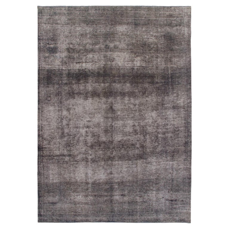 Vintage Persian Overdye Tabriz Dark Navy Blue Rug For Sale at 1stDibs