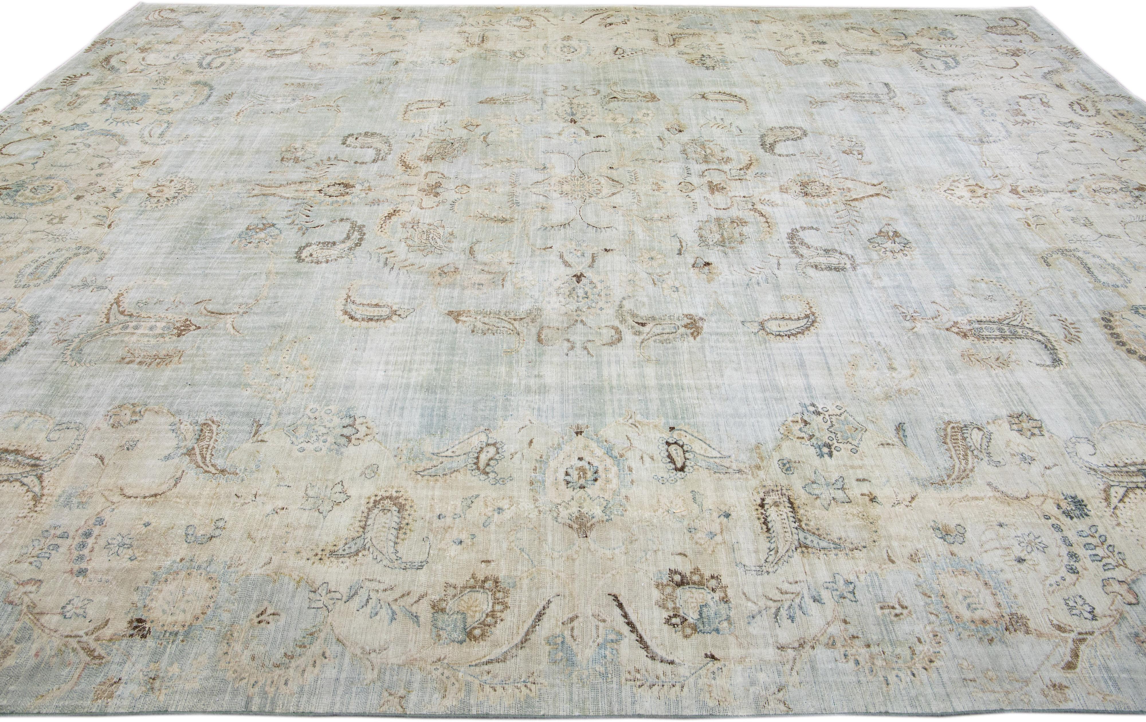 Vintage Persian Overdyed Handmade Medallion Blue Wool Rug In Good Condition For Sale In Norwalk, CT