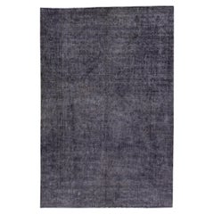 Persischer handgefertigter Overdyed-Teppich aus grauer Wolle mit Medaillonmuster