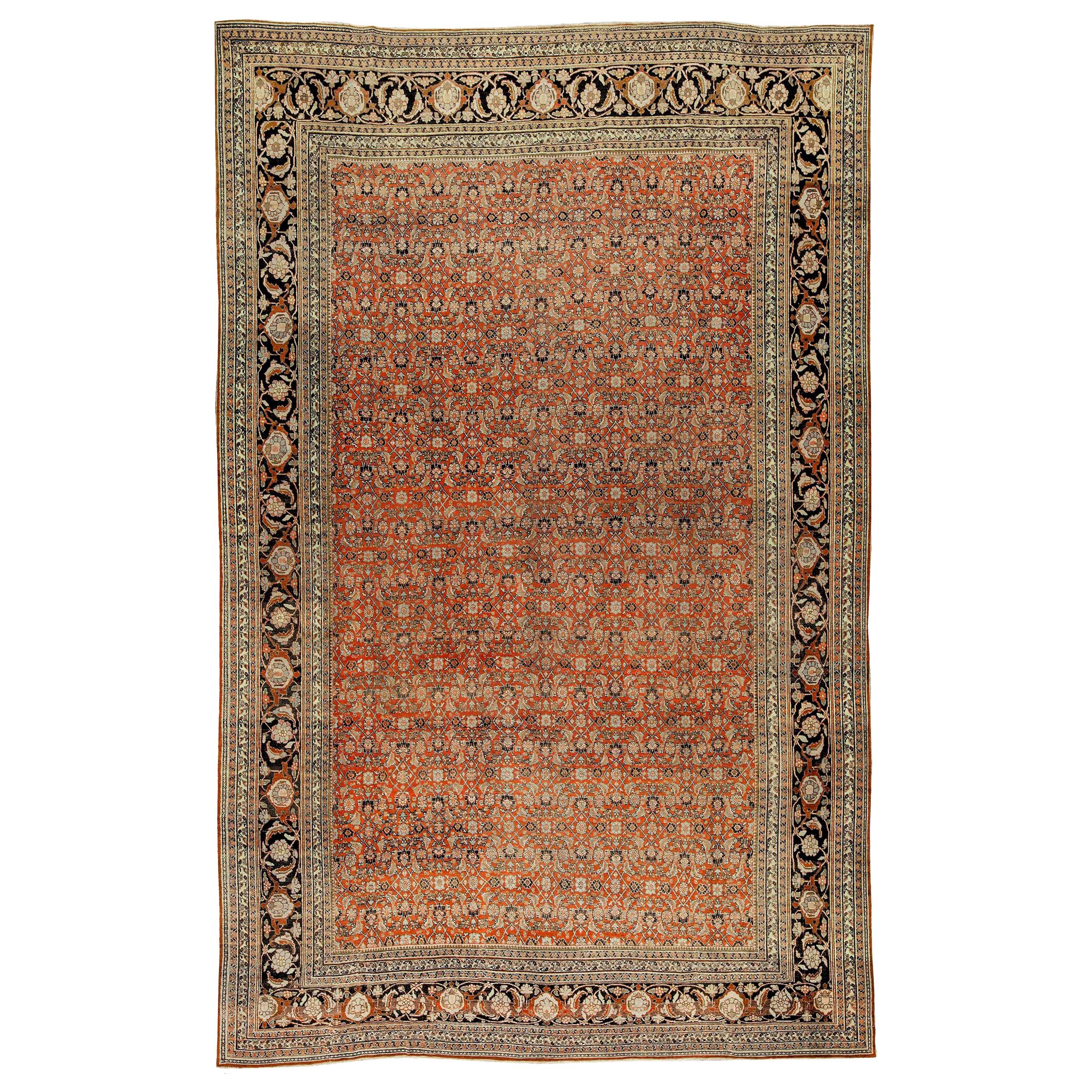 Vintage Persian Oversize Tabriz Rug Carpet