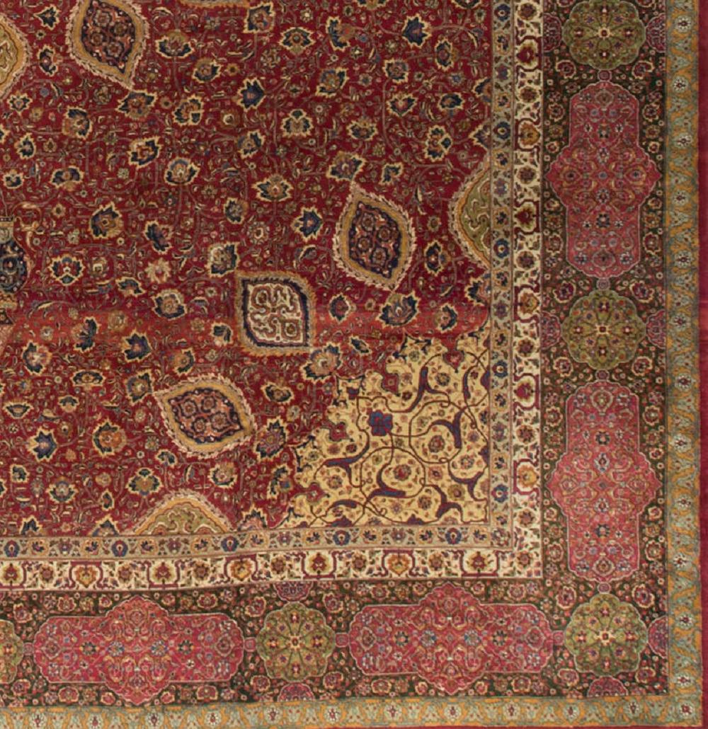 Hand-Woven Vintage Persian Oversize Tabriz Rug, circa 1920 16'8 x 22'5. For Sale