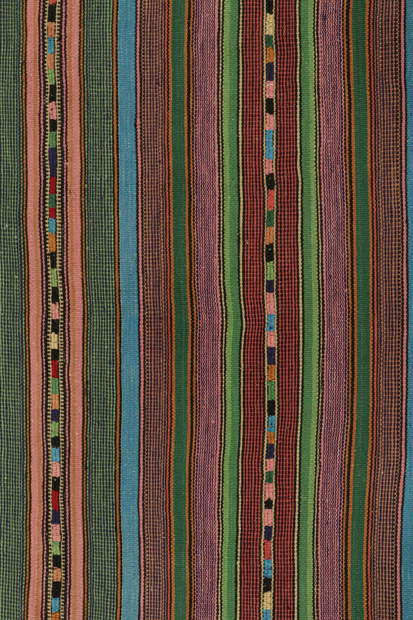 Tribal Vintage Persian Palas Kilim in Multicolor Stripes For Sale
