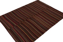 Vintage Persian Paneled Kilim rug in Polychromatic Stripes - by Rug & Kilim