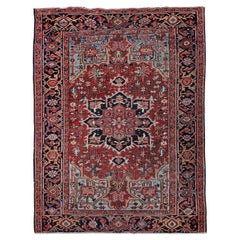 Antique Early 20th Century Hand Knotted Persian Persian Heriz Serapi Area Rug