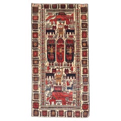 Tapis persan vintage pictural Balouch