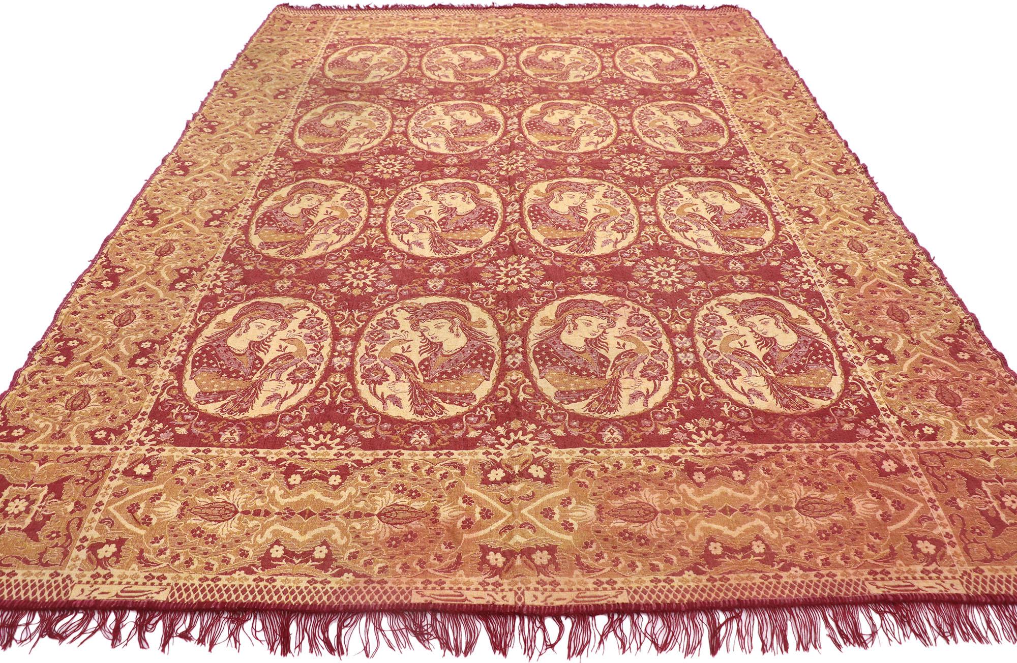 Islamique Tapis pictural persan vintage en vente