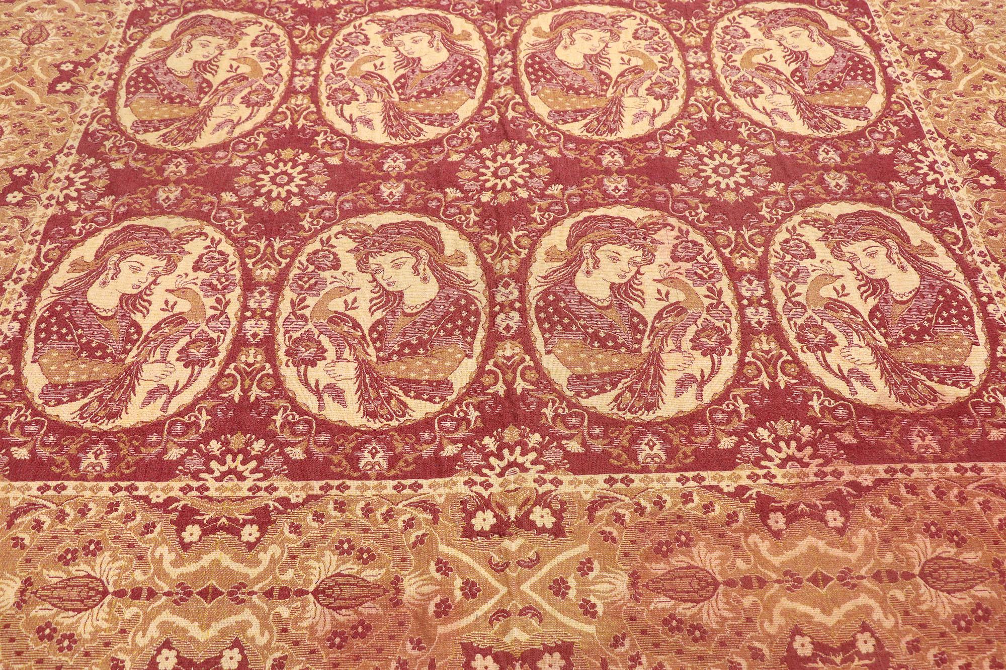 Perse Tapis pictural persan vintage en vente