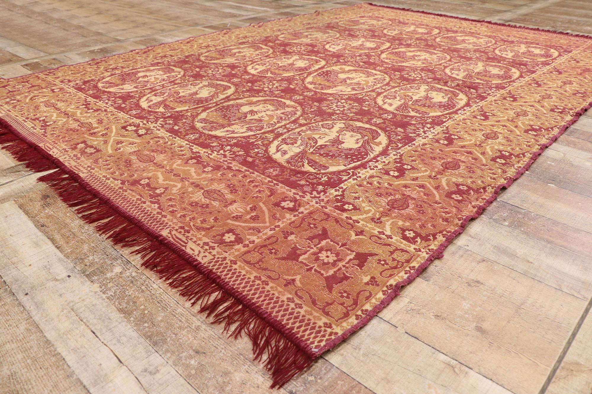 Tapis pictural persan vintage Bon état - En vente à Dallas, TX