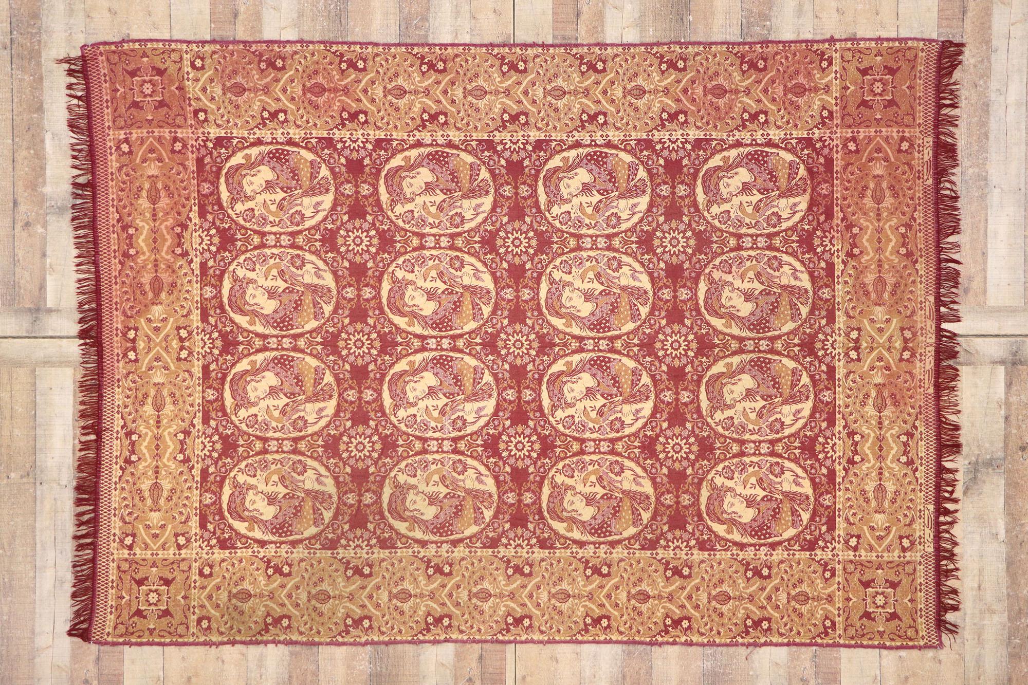 Laine Tapis pictural persan vintage en vente