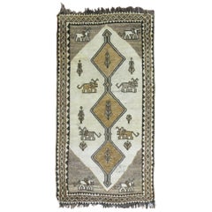 Vintage Persian Pictorial Gabbeh Rug
