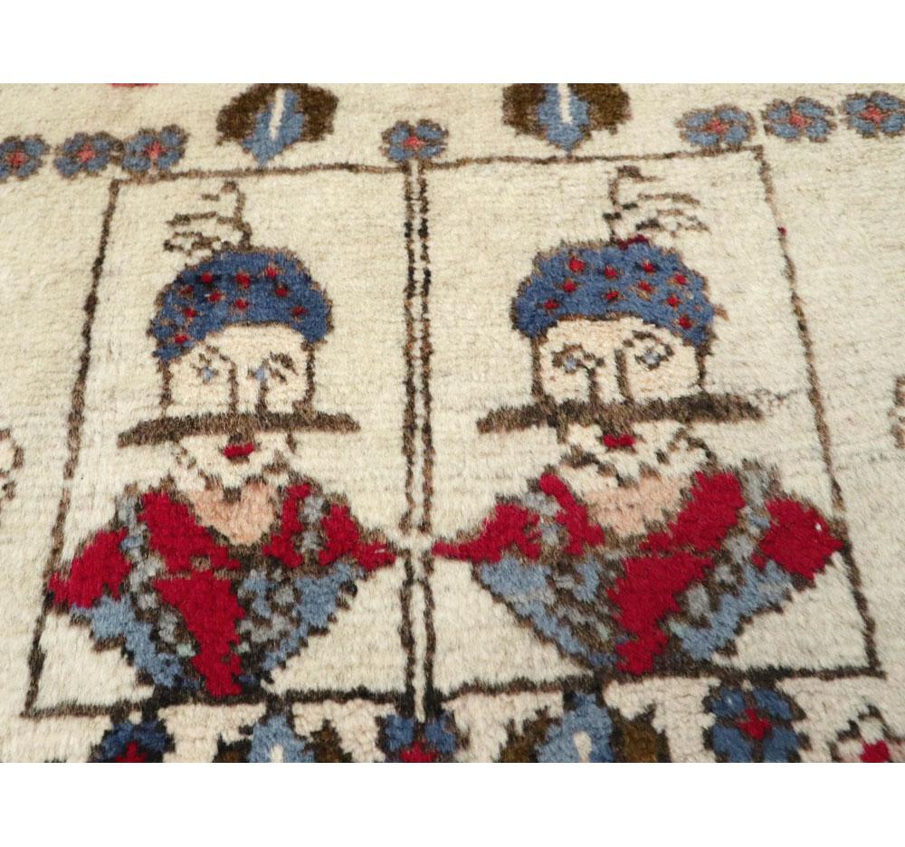 Perse Tapis persan vintage pictural Hamadan en vente