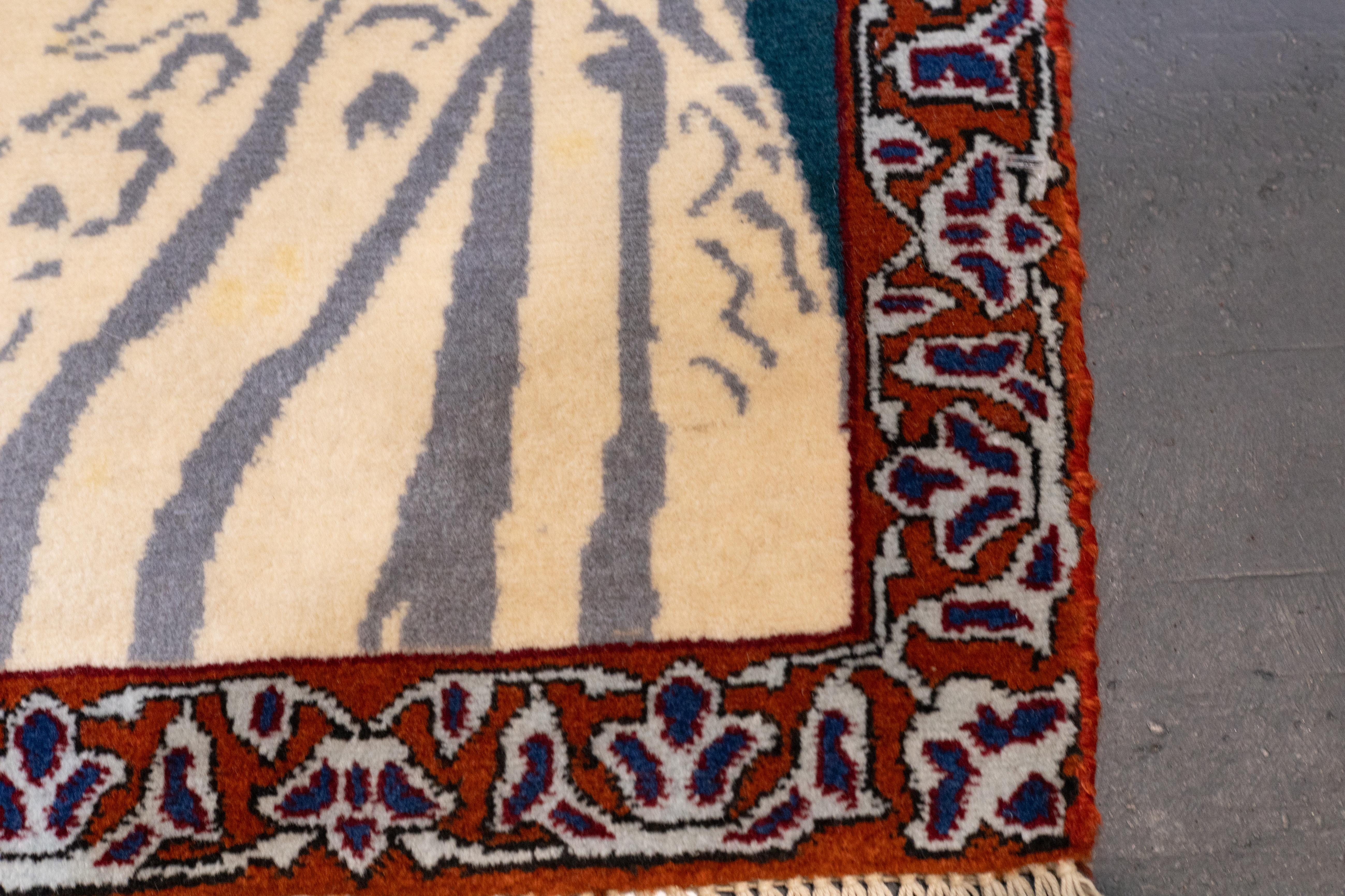 Tappeto persiano d'epoca con immagini Regina di Persia 1'8