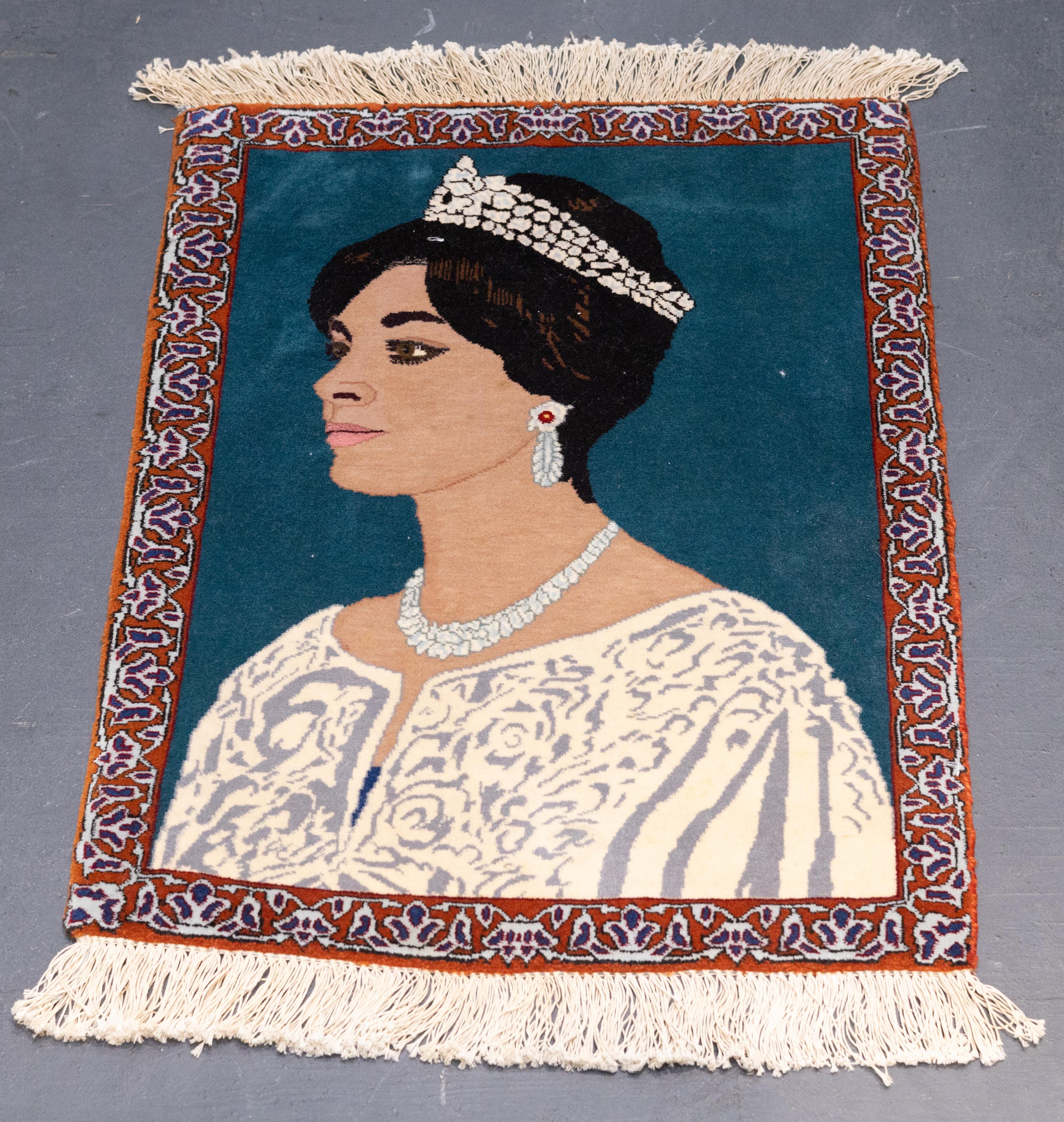 Tappeto persiano d'epoca con immagini Regina di Persia 1'8