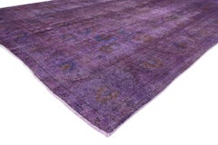 Vintage Persian Purple Overdyed Rug with Post-Modern Renaissance Style