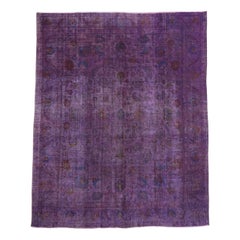 Vintage Persian Purple Overdyed Rug with Post-Modern Renaissance Style