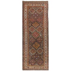 Persischer Qashqai-Teppich im Vintage-Stil, ca. 1930, 7'5" x 19'0.