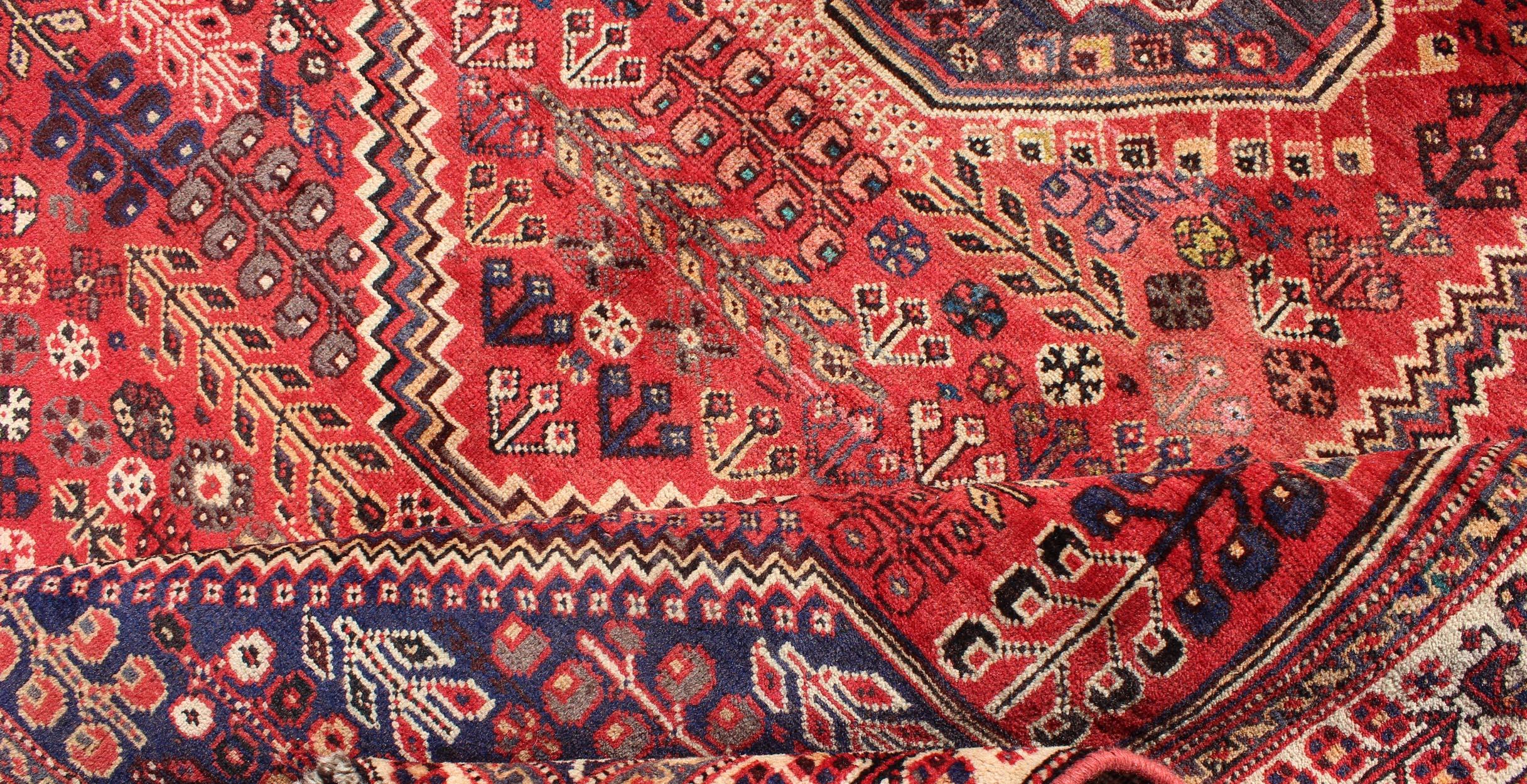 Vintage Persian Qashgai Rug In Excellent Condition In Atlanta, GA