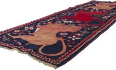 Vintage Persian Qashqai Gabbeh Rug with Zoomorphic Design