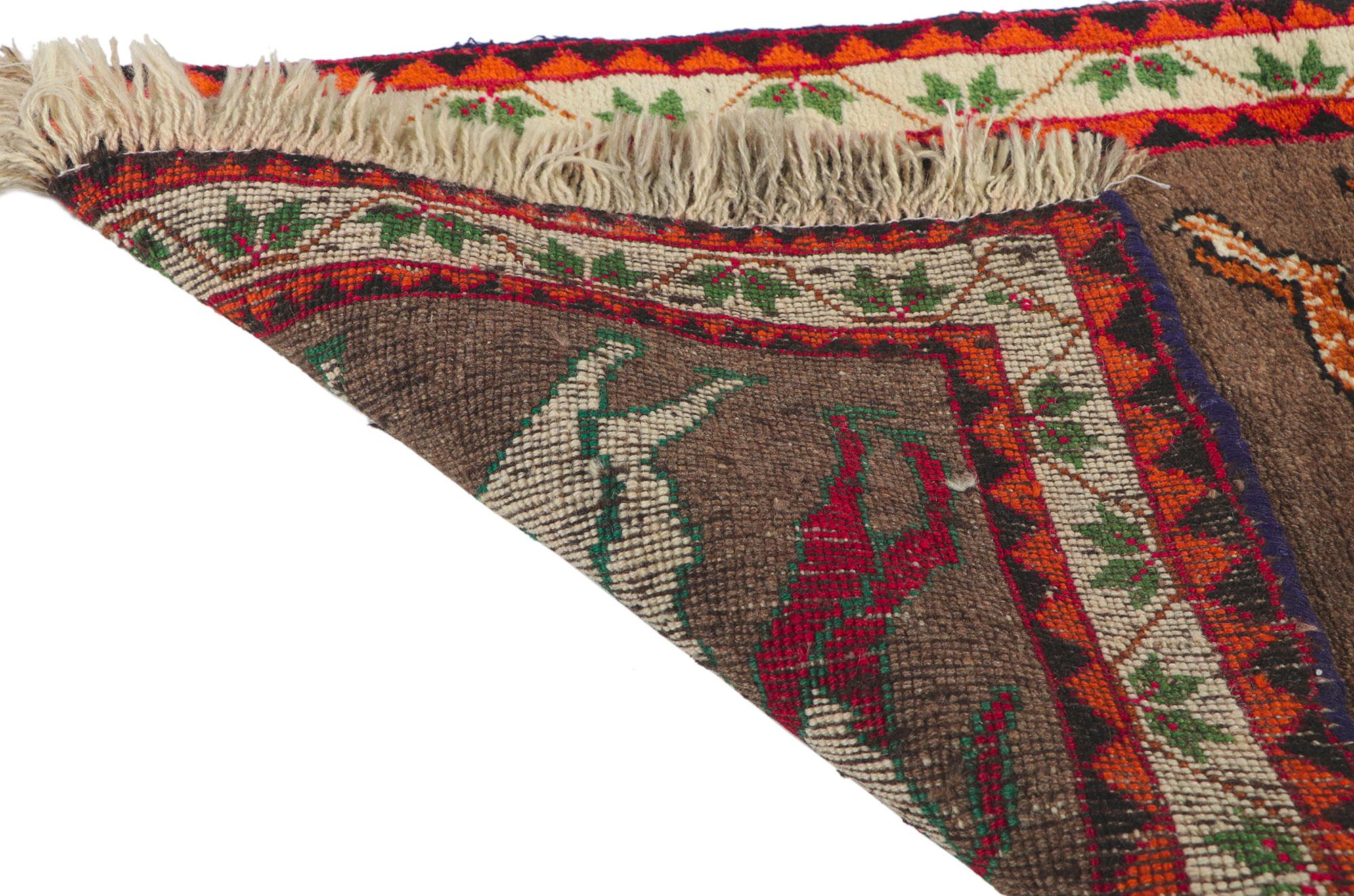 20th Century Vintage Persian Qashqai Gabbeh Rug with Zoomorphic Design For Sale