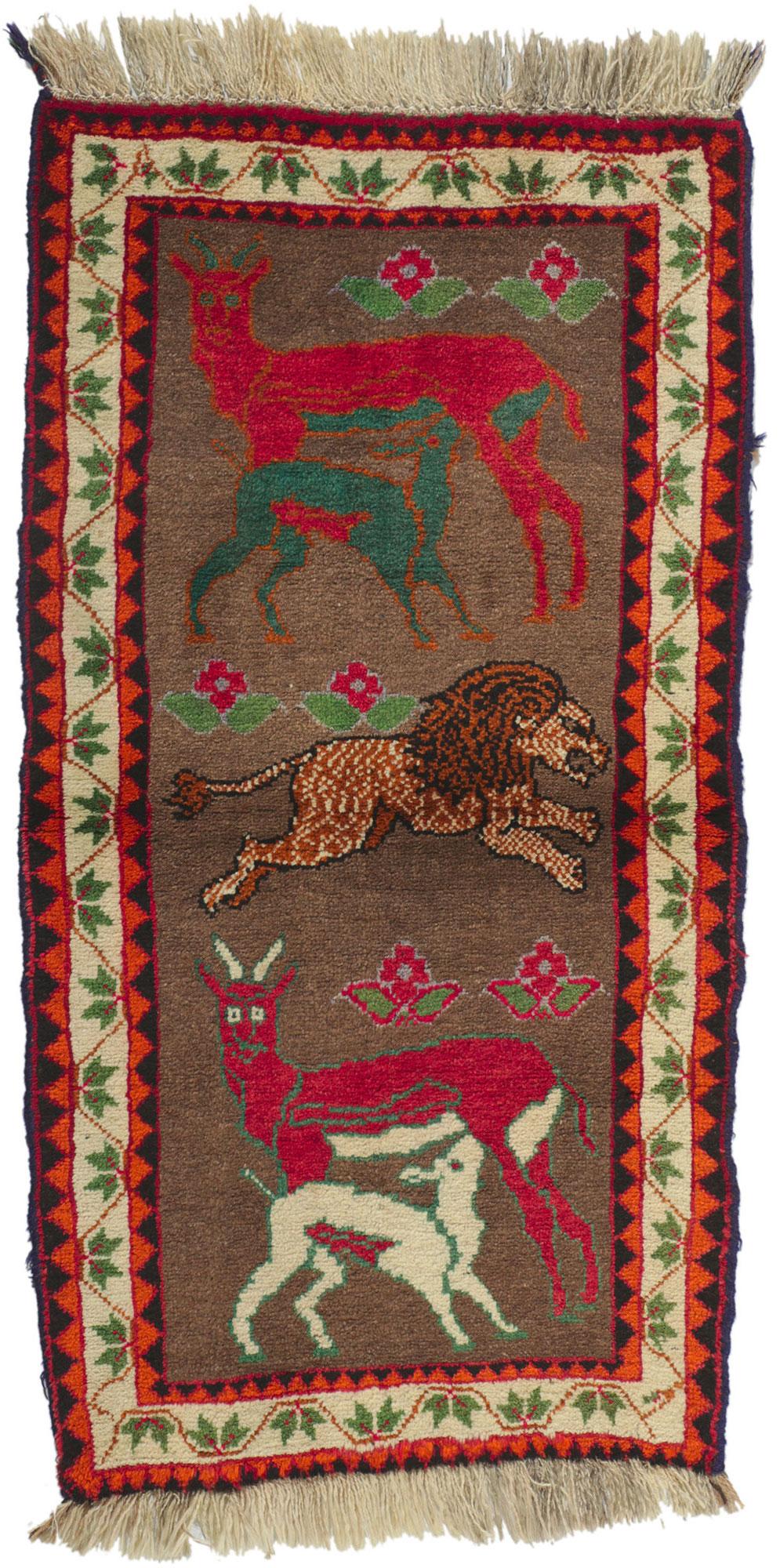 Vintage Persian Qashqai Gabbeh Rug with Zoomorphic Design For Sale 3