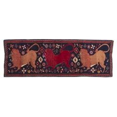 Tapis persan Qashqai Gabbeh vintage à motif zoomorphe