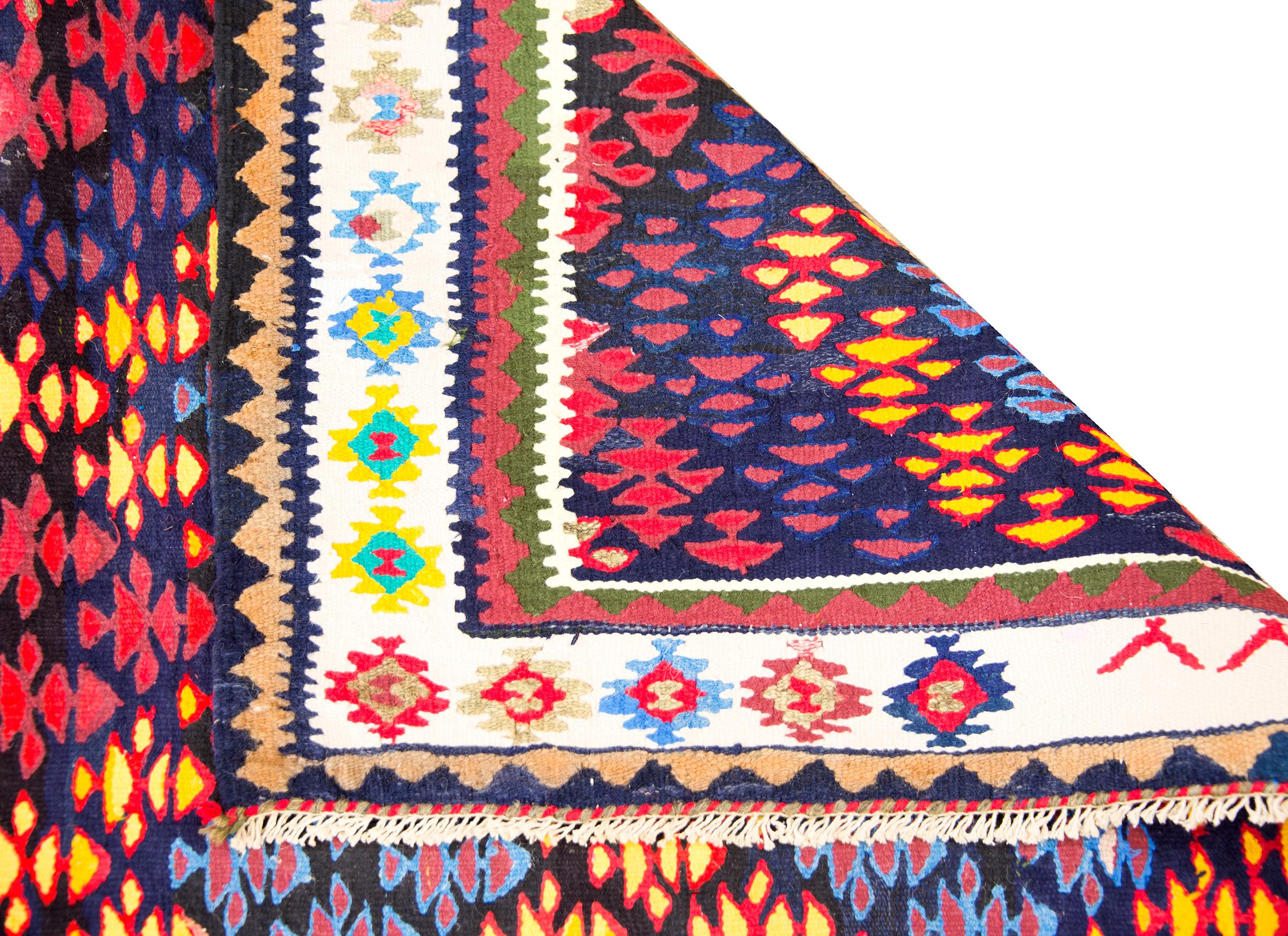 Vintage Persian Qazvin Kilim Rug For Sale 11
