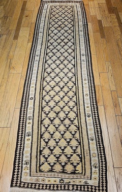 Vintage Persian Qazvin Kilim Runner, Wool on Cotton, 1920s