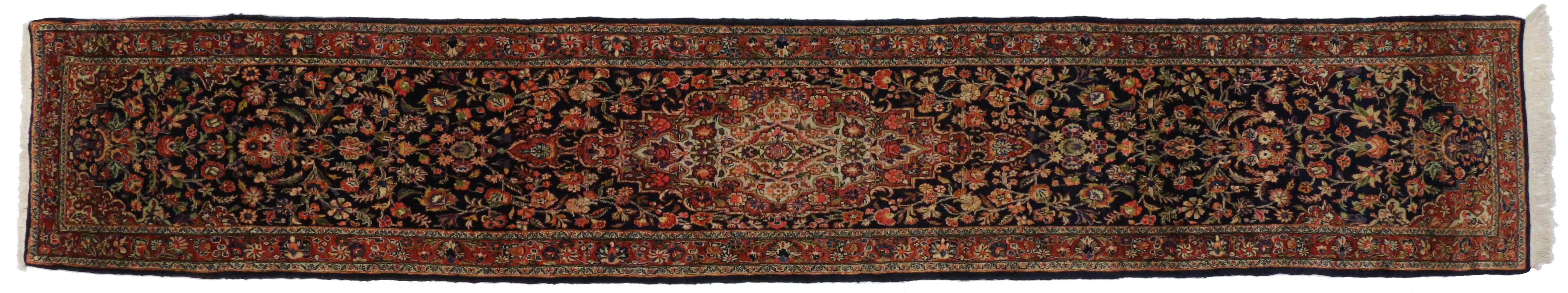 Vintage Persian Qazvin Runner, Extra Long Hallway Runner, Persian Kazvin Runner 5