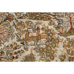 Vintage Persian Qom Rug in Pure Silk - Size: 7'2x4'8