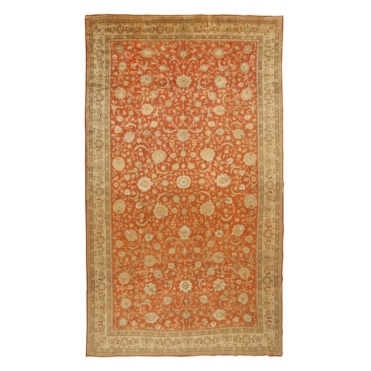 Vintage Persian Qom Rug in - Size: 17'9x10'3