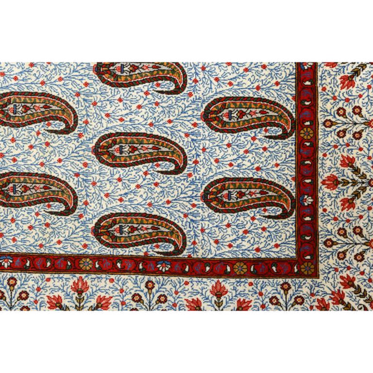 Annodato a mano Tappeto persiano vintage Qom - Dimensioni: 12'2 X 8'11 in vendita