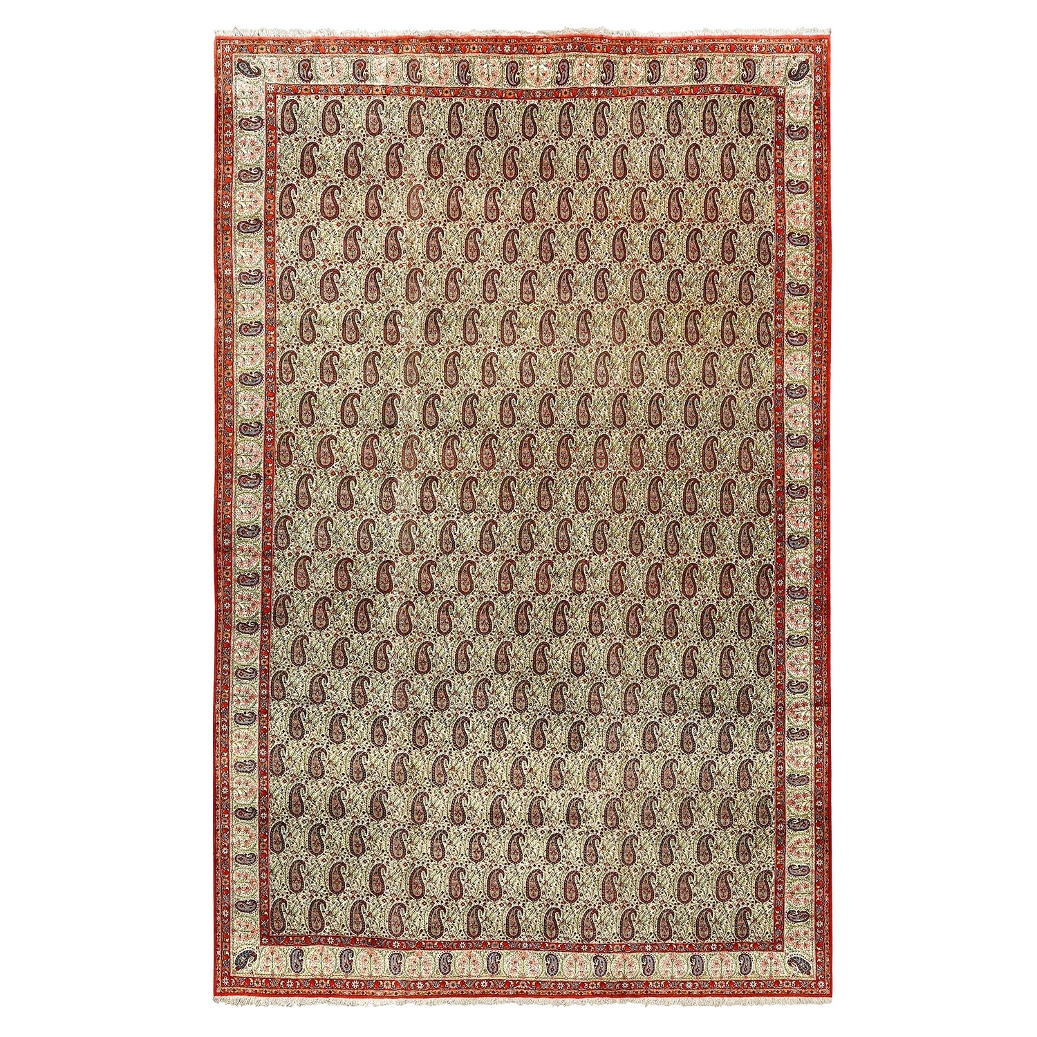 Vintage Persian Qom Rug - Size: 17' X 11'1